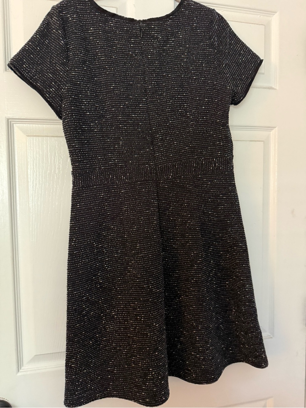 LOFT Black Glitter Knit Fit-and-Flare Girls Dress